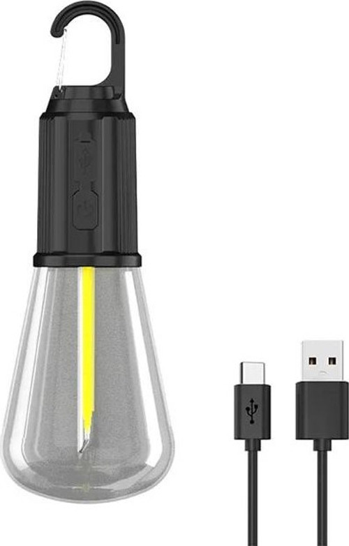 Rustik Taşınabilir Şarjlı Tasarruflu Ampul 10W Led Lamba Type-c Şarj Askılı Asma Aydınlatma T020 (50