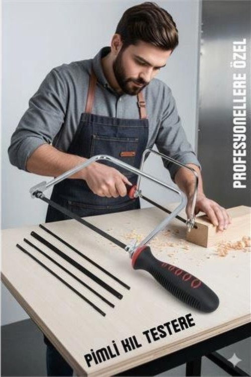 Profesyonel El Testeresi Kıl Testere + 5 Çok Amaçlı Hassas Ahşap/Metal Kesim ları