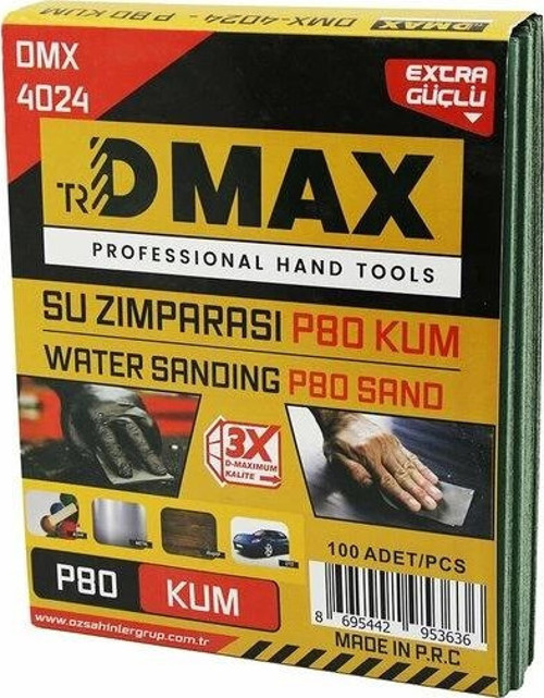 100 ADET P80 KUM - KAĞIT - SU ZIMPARASI - 230X280MM - KULLANIM= BOYA - METAL - AHŞAP - OTO (5047)