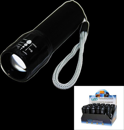 LED GOLD ORION HIGHLIGHTING ALUMİNUM FLASHLİGHT PİLLİ ZOOMLU EL FENERİ METAL KASA (5047)