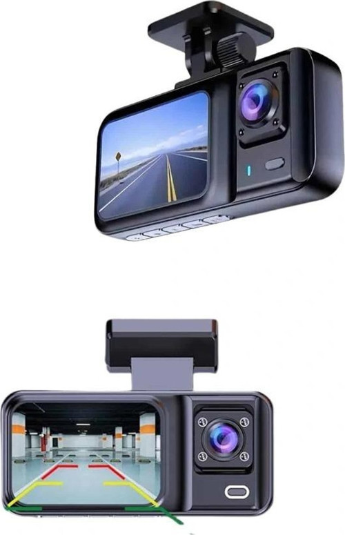 DVR Araç İçi Kamera Ön ve İç Kamera 2 İnç Ekranlı Çift Kamera