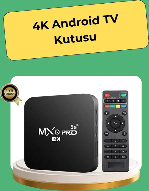 4K Ultra HD TV Box – 2GB RAM, 16GB Hafıza, Android Akıllı Medya Oynatıcı