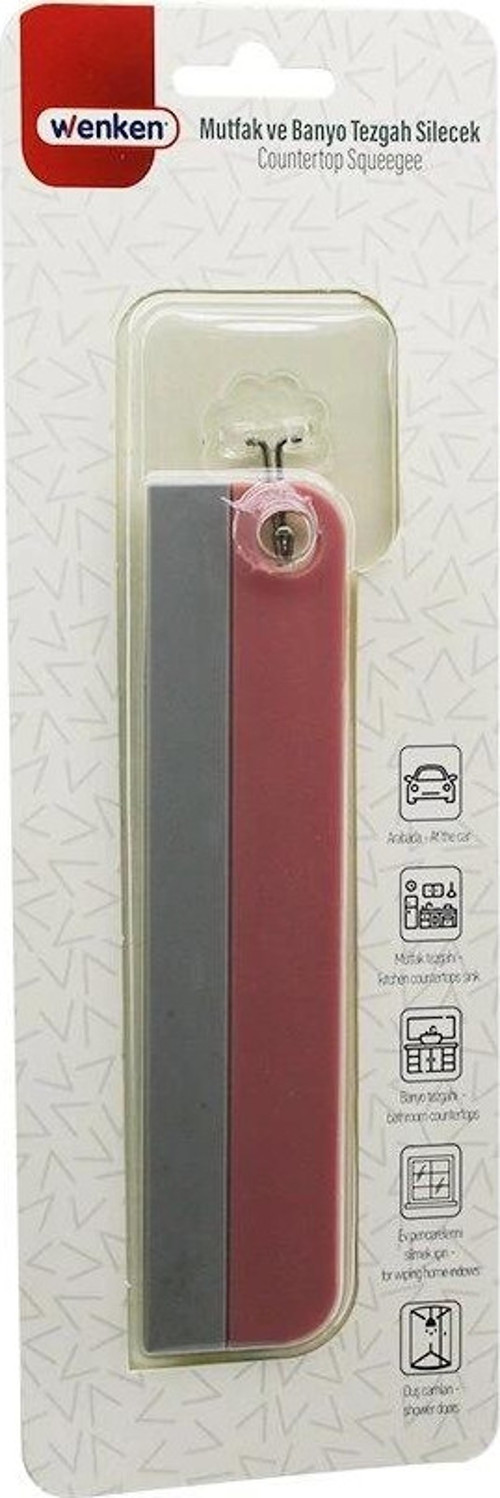 MUTFAK-BANYO TEZGAH OTO-EV PENCERE SİLECEK CAMSİL - ÇEKPAS SAPSIZ - TUTACAKLI ASKILIKLI 17.5CM (5047