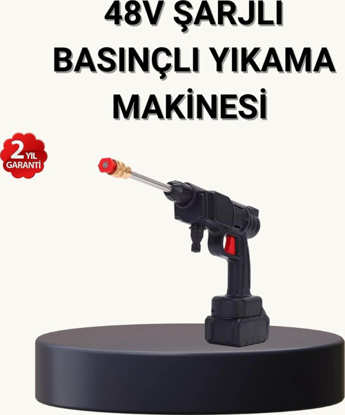 Taşınabilir Basınçlı Yıkama Makinesi – 5m Hortumlu, Köpük Şişeli, 48V Güçlü
