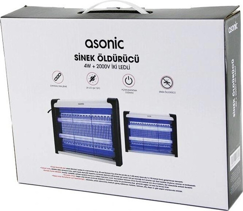 2 LEDLİ SİNEK ÖLDÜRÜCÜ CIZ MAKİNE 4W - 2000V 30M2 ETKİNLİK ALANI AS-A28 (5047)