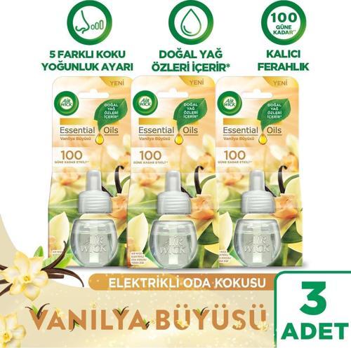 Elektrikli Oda Kokusu Yedek Şişe Vanilya Büyüsü 3 Adet