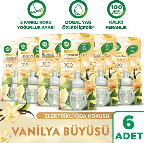 Elektrikli Oda Kokusu Yedek Şişe Vanilya Büyüsü 6 Adet