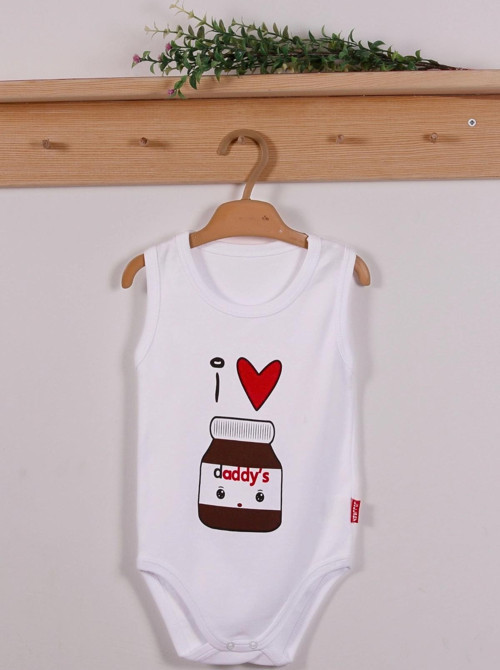 Daddy's Cikolata Desenli Askılı Unisex Body