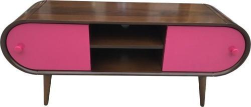 Tv Sehpası 13925 ST BOMBELİ Model Kayın RETRO Ayak Parlak Ceviz-Pembe120 El Yapım