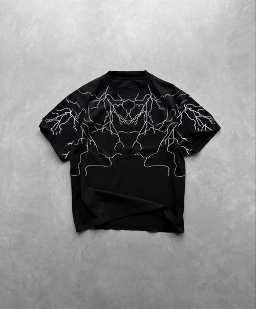 Unisex Bisiklet Yaka Baskılı Oversize TShirt