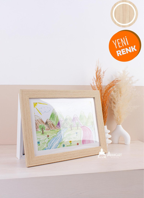 Çocuklar İçin Katlanır Resim Sanat Çerçevesi - AÇIK MEŞE -A4-