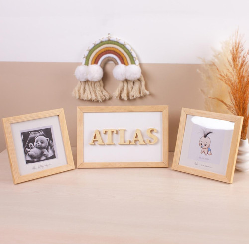 Ahşap 3'lü İlk Fotoğrafım / İlk Saçım / İsim Panosu Seti
