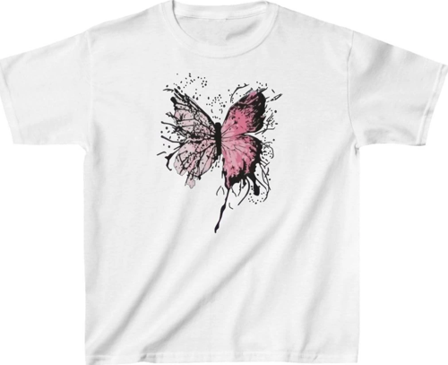 Çocuk Kız Baskılı T-Shirt - Beyaz