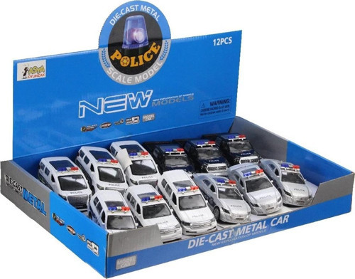Oyuncak Sesli Metal Polis Arabası (Karışık Renk ve Model 1 Adet)