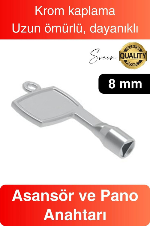 8 mm Asansör Pano Anahtarı Krom Kaplama Kapı Açma Dayanıklı Kolay Pratik Uyumlu Standart Kırılmaz