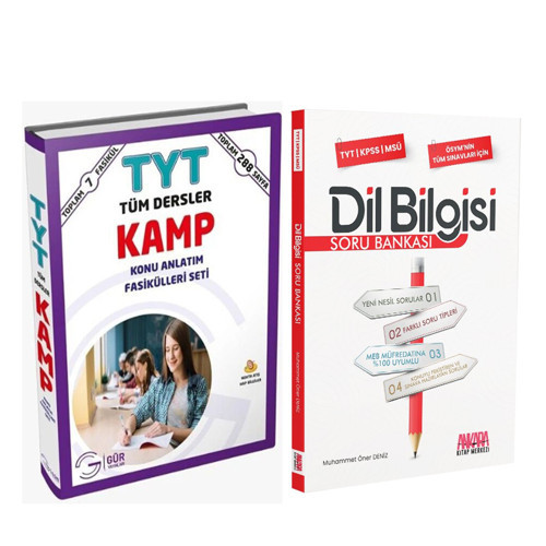 Gür Yayınları TYT Tüm Dersler Konu Anlatım Fasikülleri ve AKM Dil Bilgisi Soru Bankası Seti 2 Kitap