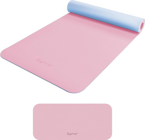 Ekolojik 6mm TPE Yoga Matı Pilates Minderi Diz Dirsek Koruyucu Matlı Set Pembe