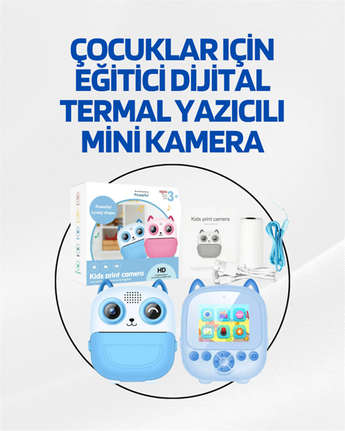 Dijital Termal Yazıcılı Mini Kamera – HD Video & Anında Fotoğraf Çıktısı