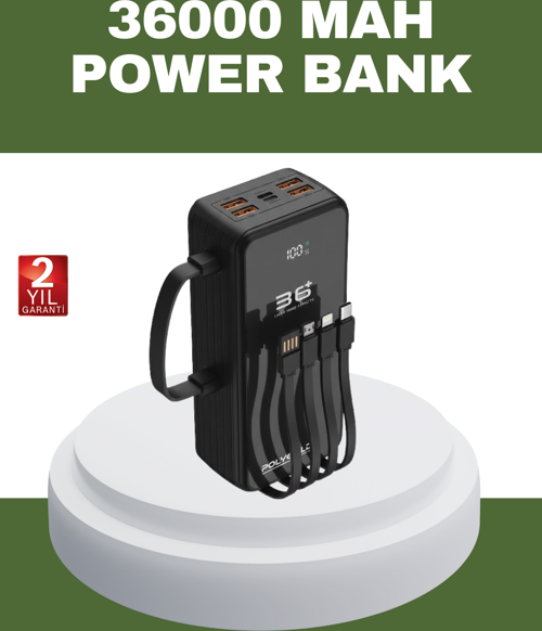 Hızlı Şarj Destekli Powerbank Tüm Cihazlarla Uyumlu