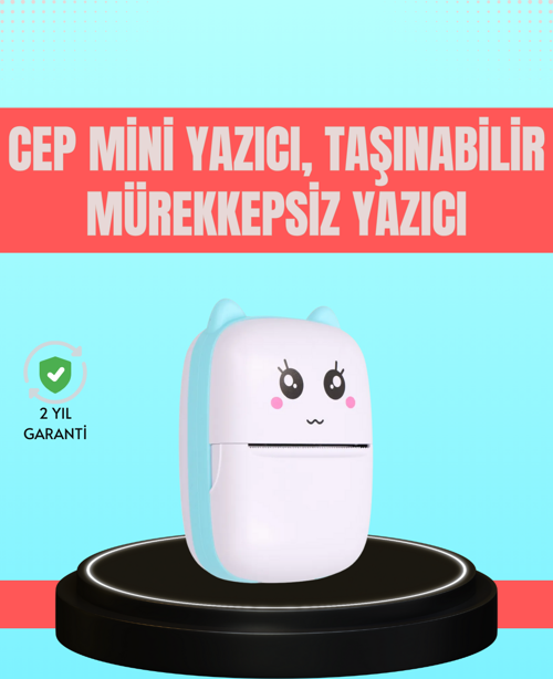 Bluetooth Bağlantılı Mini Termal Yazıcı Öğrenci ve Ofis İçin