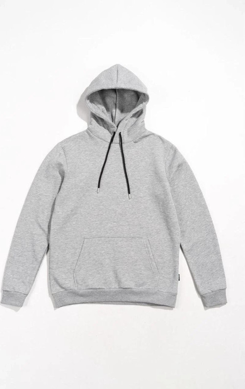 Kadın Uzun Kol Kapşonlu Basic Sweatshirt hoodie - Gri