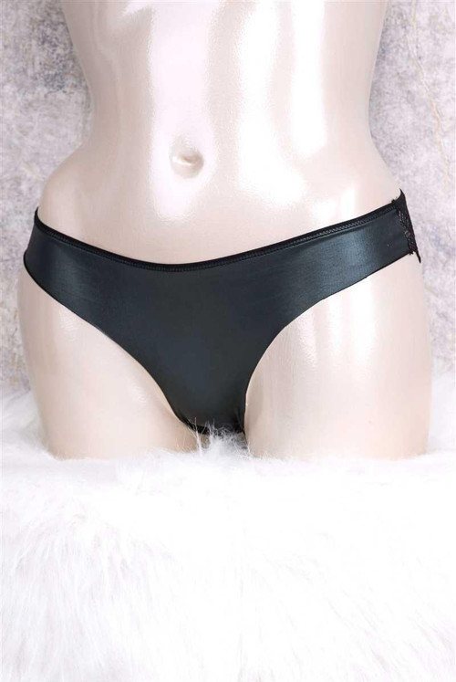 Kadın Parlak Kumaşlı Dantelli Slip