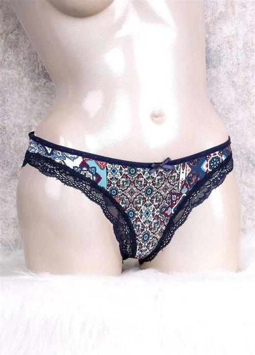Kadın Viskon Kumaş Desenli Slip (2742)