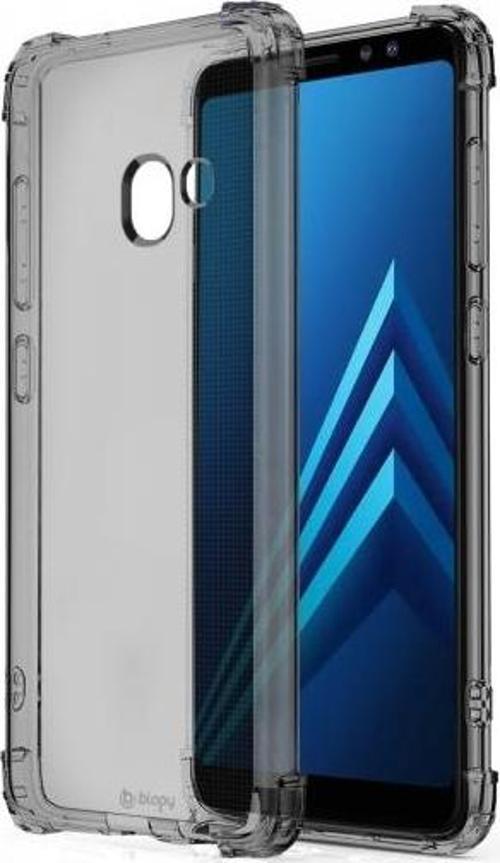 Galaxy A8 ile Uyumlu Crystal Fit Kılıf Smoke Black
