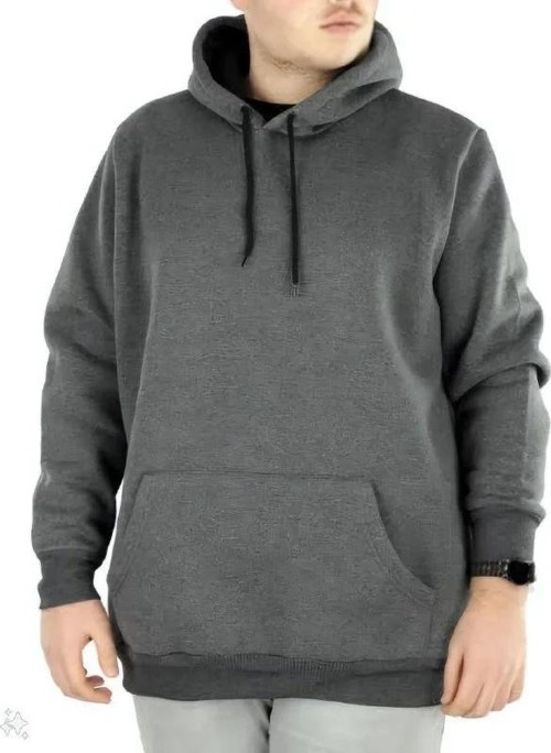 Erkek Uzun Kol Kapşonlu Basic Sweatshirt hoodie - Füme