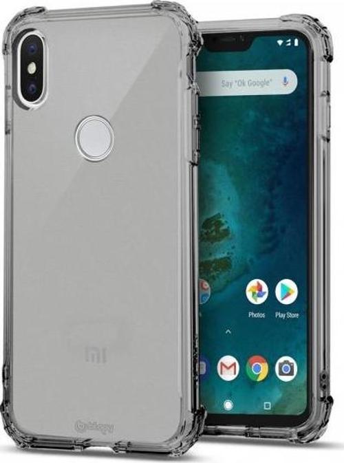 MI A2 Lite ile Uyumlu Crystal Fit Kılıf Smoke Black