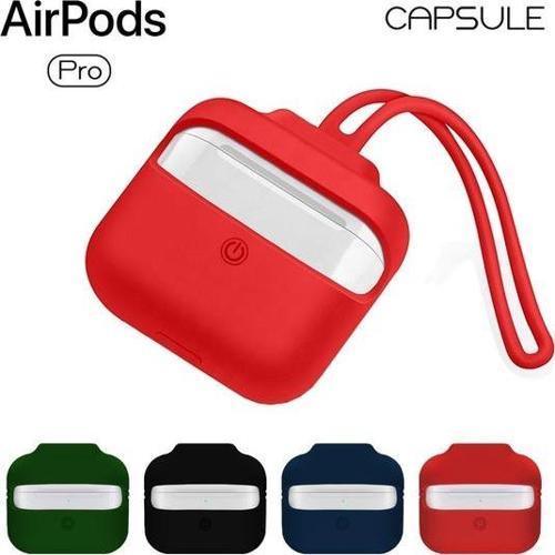Blogy AirPods Pro ile Uyumlu Silikon Kılıf Red