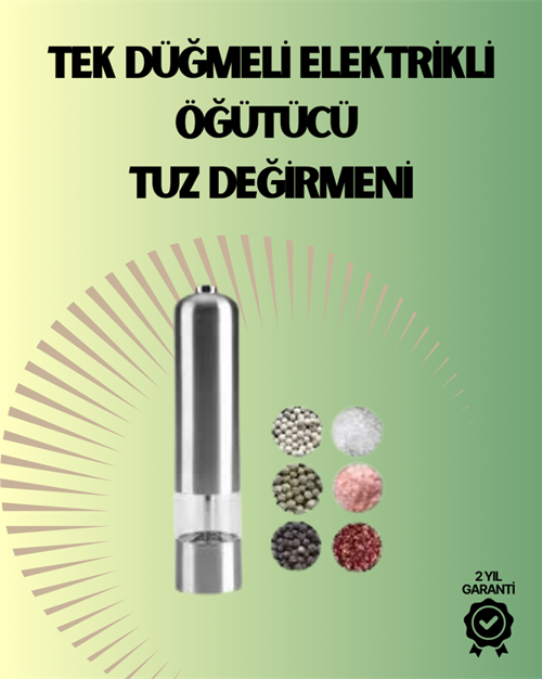 Pilli Otomatik Baharat Değirmeni Gıda Sınıfı Çelik Sessiz Öğütücü Alet