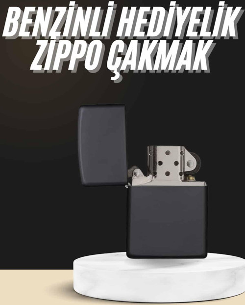 Erkeklere Özel Hediyelik Eşya Zippo Metalik Benzinli Çakmak Doldurulabilir