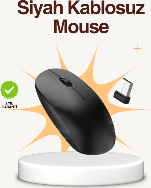 Kablosuz Sessiz Mouse – Ayarlanabilir DPI ve USB Bağlantılı