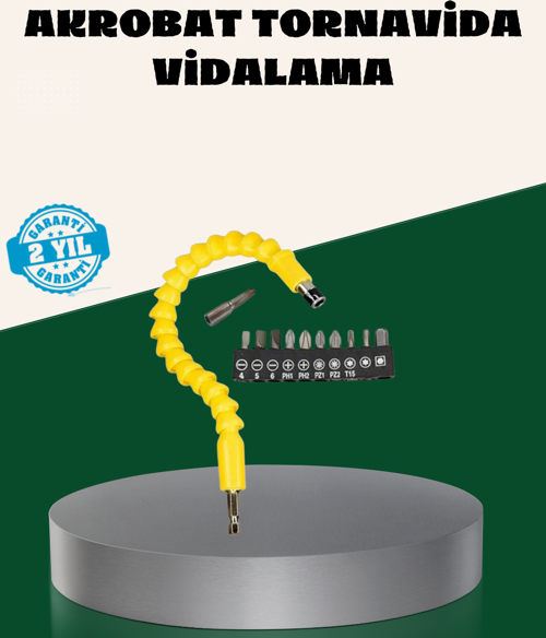 12 Parça Akrobat Bits Seti Çok Amaçlı Vidalama Dayanıklı Çelik