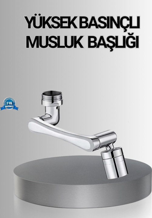 1080° Dönebilen Musluk Başlığı Robotik Kol Havalandırıcı Çok Yönlü Su Yönlendirme