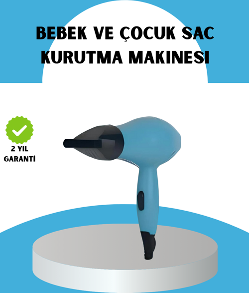 Mini Saç Kurutma Makinesi – Sessiz, Güvenli ve Hafif – Çocuklar İçin Özel Tasarım