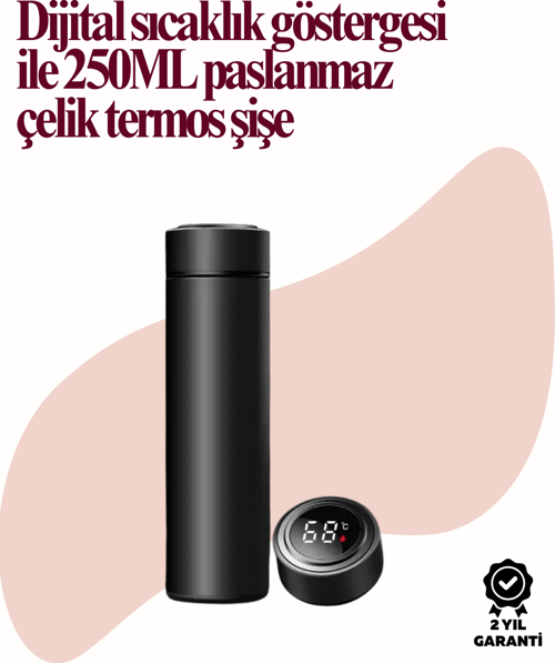 Uzun Süre Isı Koruma Sağlayan Dijital Göstergeli Termos