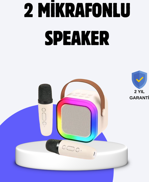Taşınabilir Bluetooth Karaoke Hoparlör – 2400 mAh Batarya