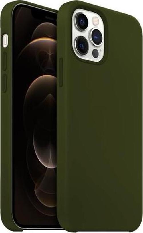 iPhone 12 Pro Max ile Uyumlu Rubber Fit Kılıf Military Green