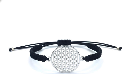Yaşam Çiçeği Gümüş İpli Bileklik - Gümüş