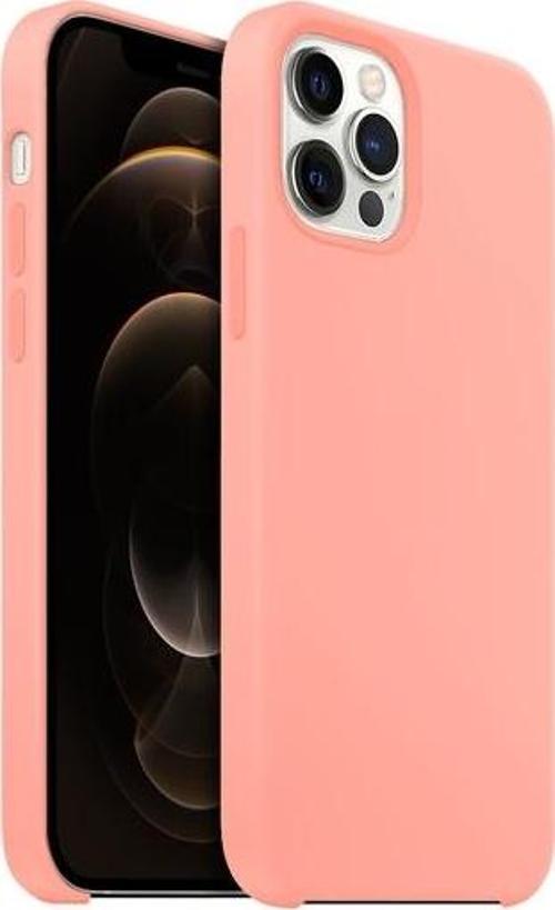 iPhone 12 Pro Max ile Uyumlu Rubber Fit Kılıf Pink Sand
