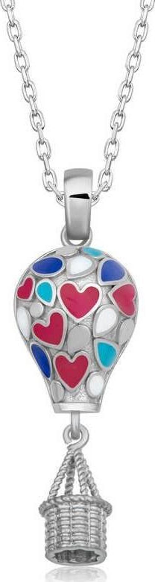 925 Ayar Gümüş Kalpli Kapadokya Balon Kadın Gümüş Kolye