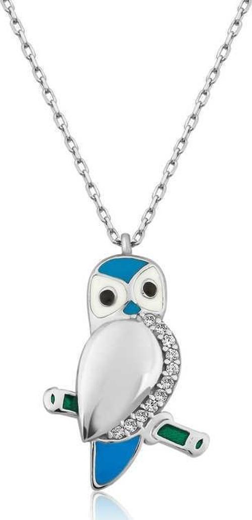 925 Ayar Gümüş Baykuş Kadın Gümüş Kolye