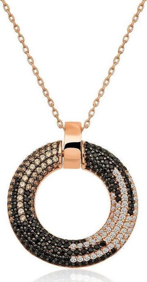 925 Ayar ​Gümüş Rose Halka Kadın Gümüş Kolye