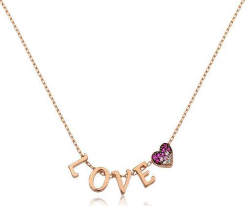 925 Ayar Gümüş Kalpli Love Kadın Gümüş Kolye
