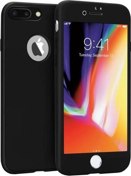 iPhone 8 Plus ile Uyumlu 4D Kılıf Black