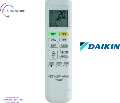 Daikin FTXF20A2V1B Uyumlu Klima Kumandası