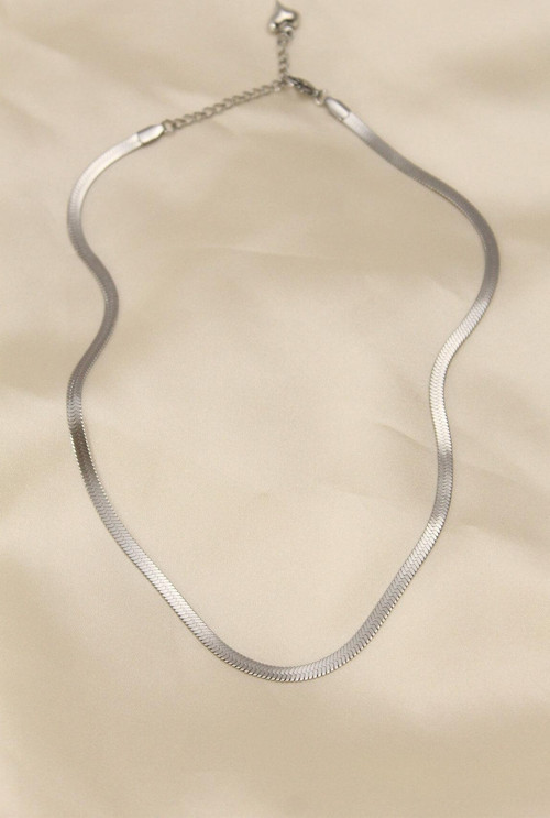 316L Çelik Silver Renk 45 cm İtalyan Zincir Model Kadın Kolye