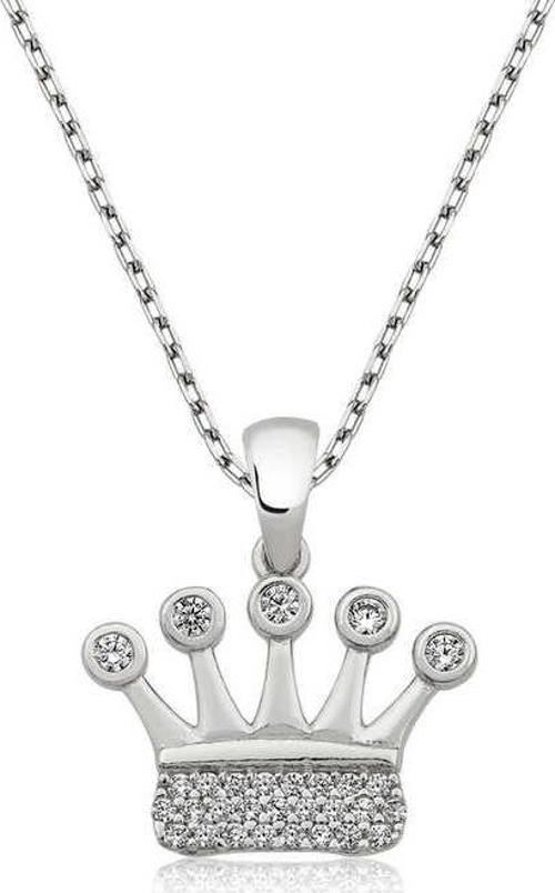 925 Ayar Gümüş Taç Kadın Gümüş Kolye
